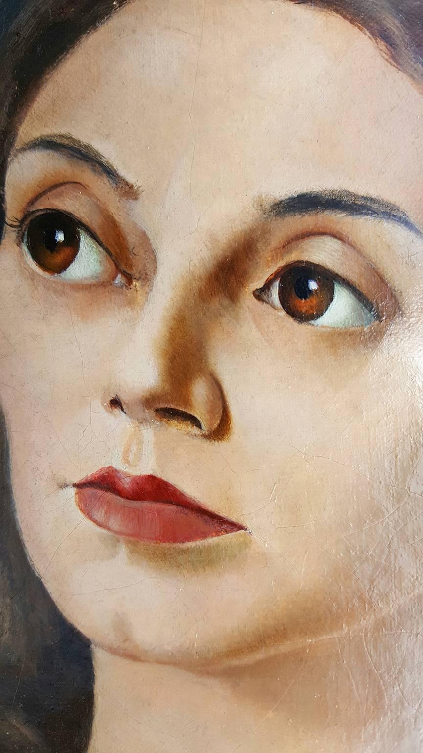 Portrait de Femme - Surrealist Painting by Leonor Fini