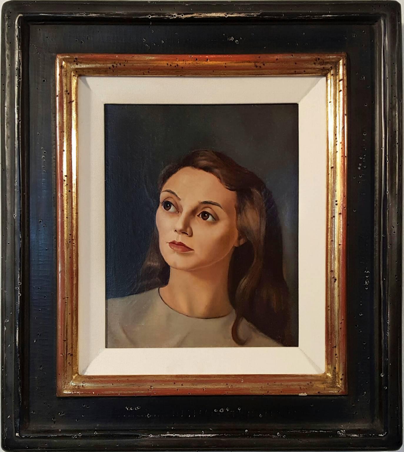 Portrait de Femme - Black Portrait Painting by Leonor Fini