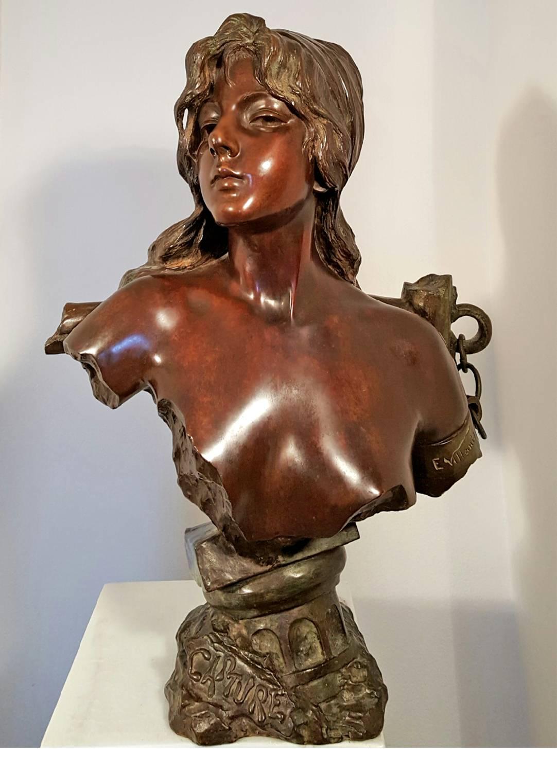 Capture - Art Nouveau Sculpture by Emmanuel Villanis