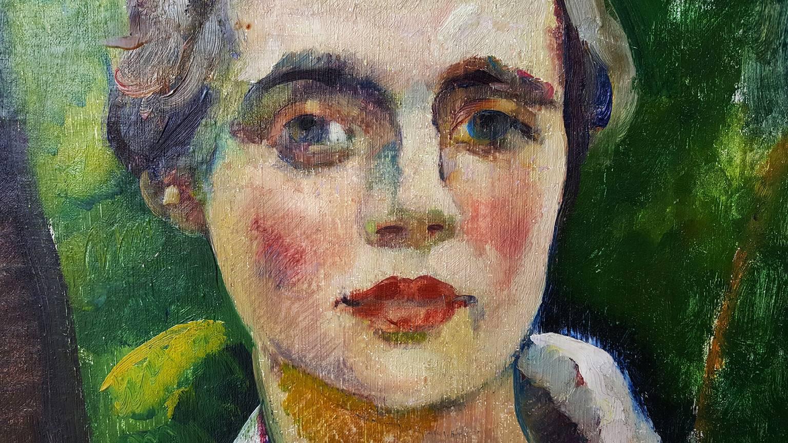 Fauve Portait of a Woman - Fauvist Painting by Leon Kroll
