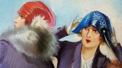 Art Deco Flappers Ladies at a Football Game