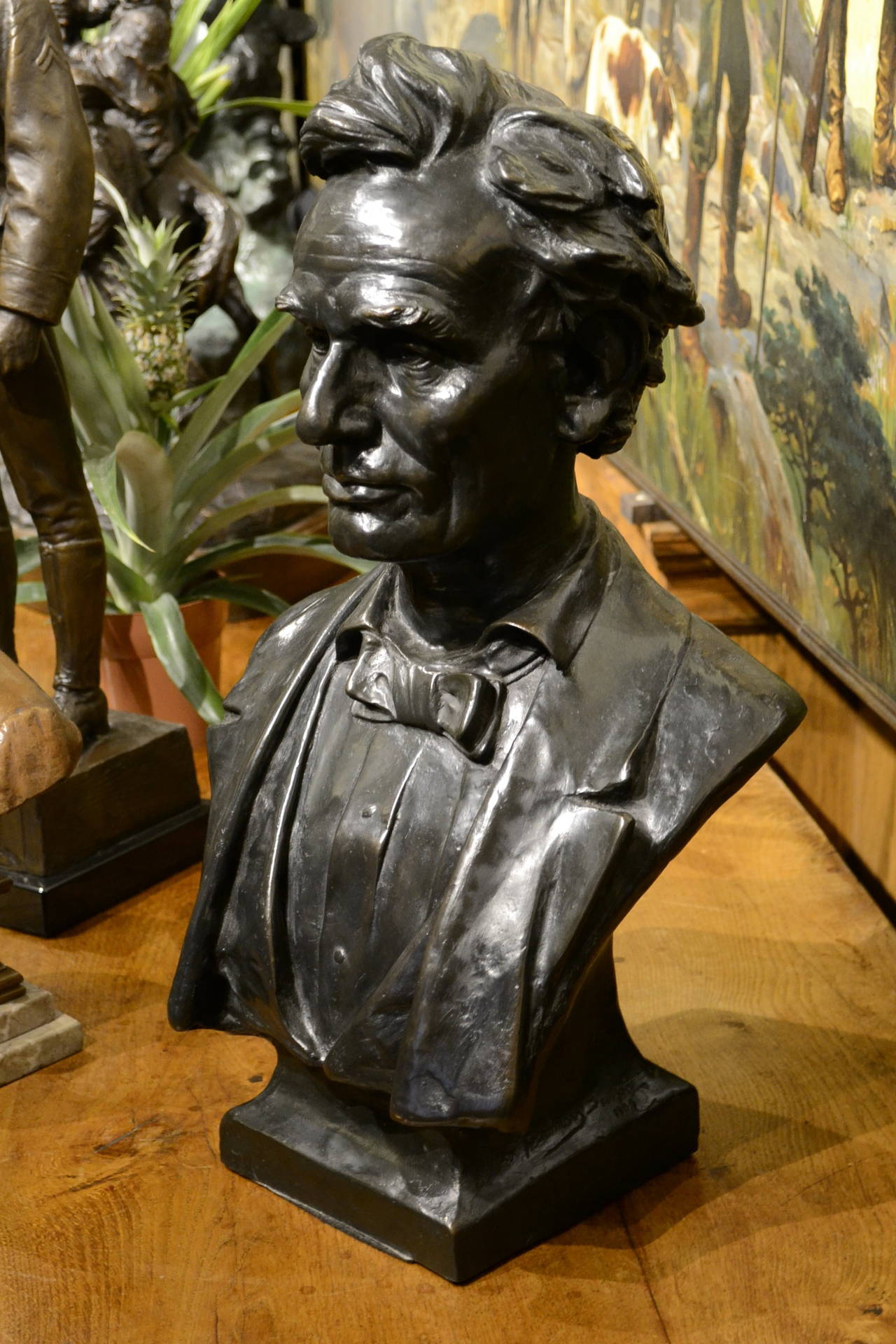 Bronze Bust of Abraham Lincoln - Sculpture by Max Bachmann
