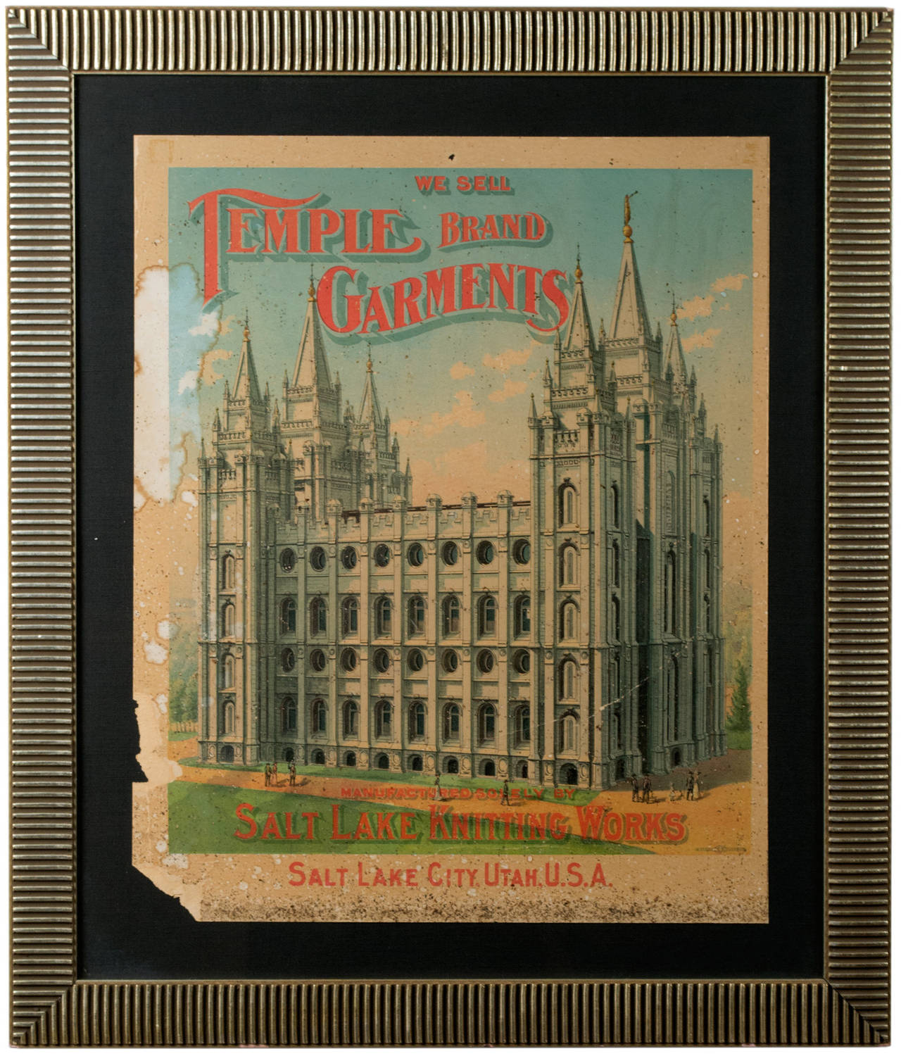 An Early Advertising Poster Promoting Mormon/LDS Church Garments - Art by Unknown