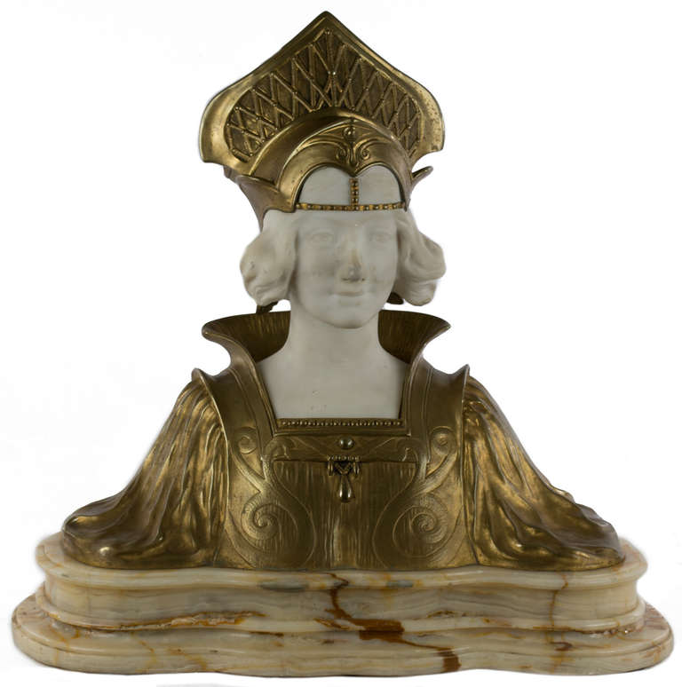 Dominique Alonzo Figurative Sculpture - Marble and Ormolu Bust