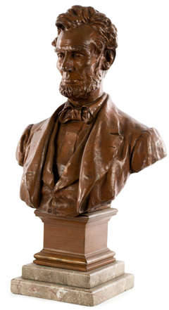 A portrait bust of Abraham Lincoln