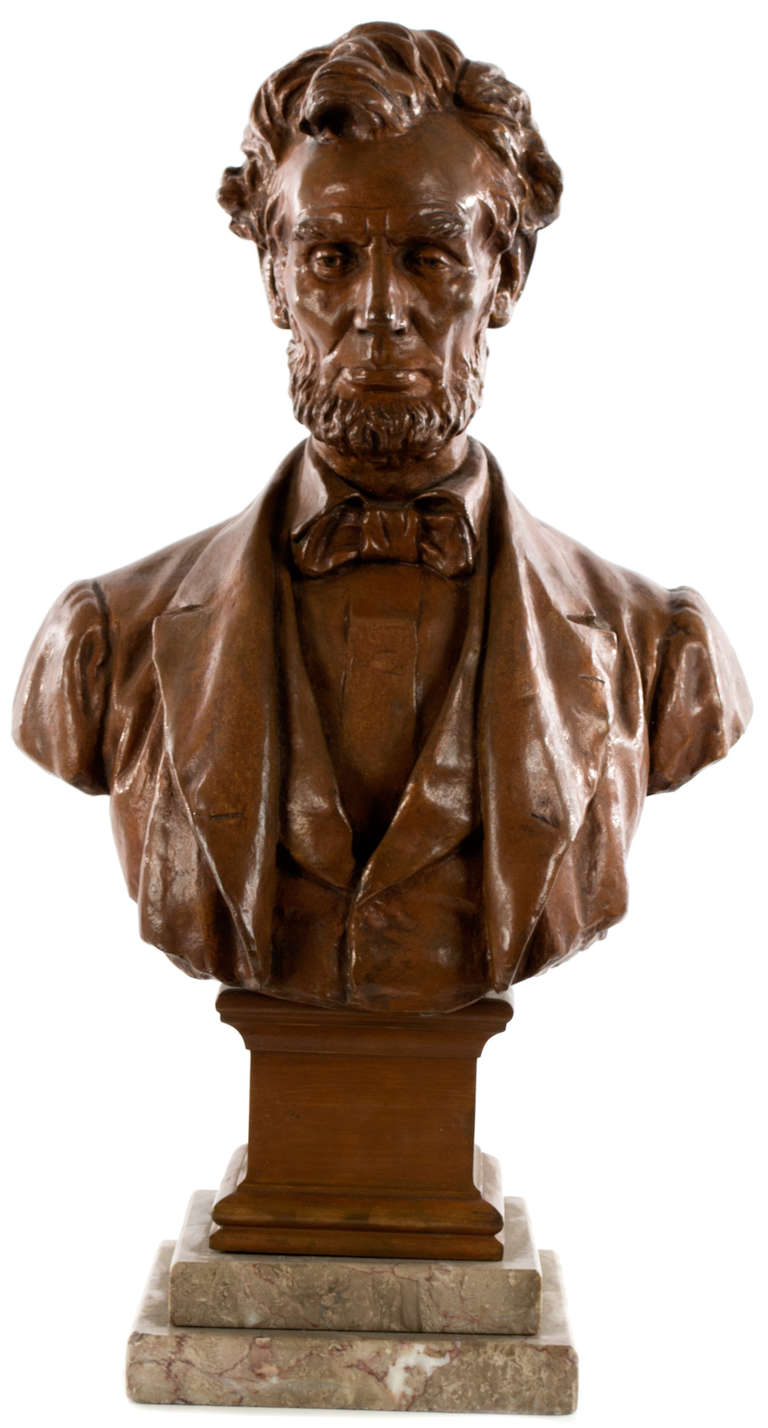 A portrait bust of Abraham Lincoln - Sculpture by George Edwin Bissell