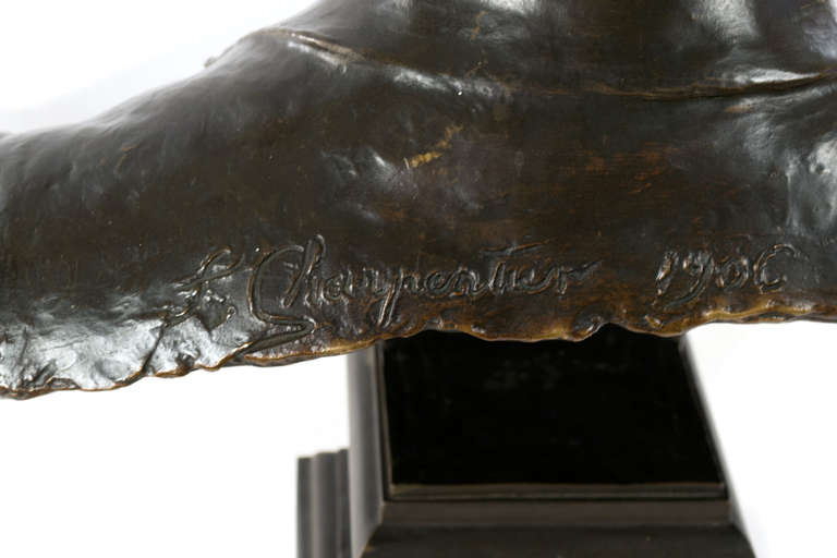A Portrait Bust by Félix Charpentier For Sale 1