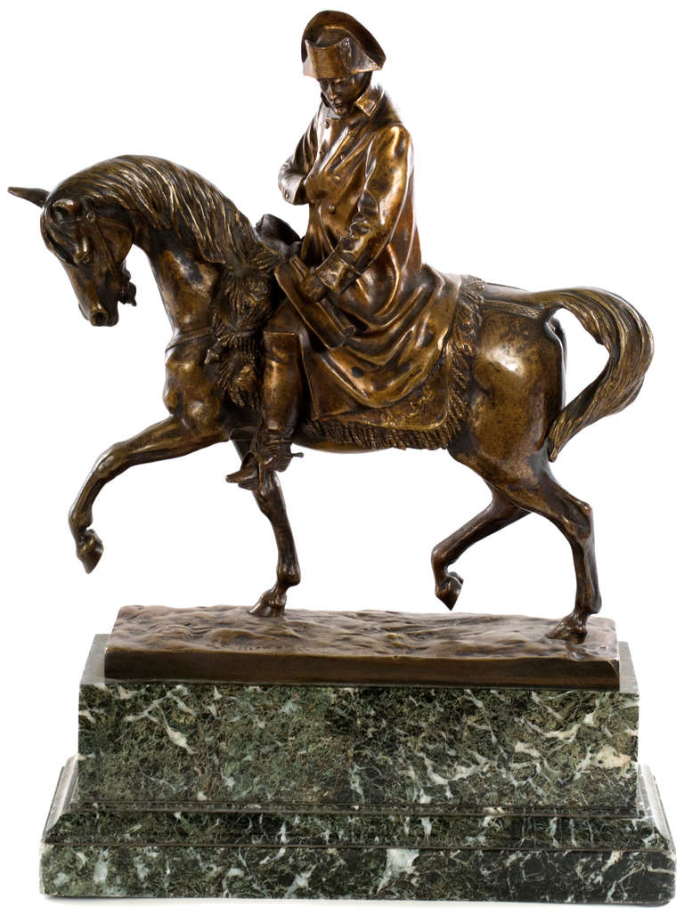 Emperor Napoleon astride his Warhorse - Sculpture by Francesco La Monaca