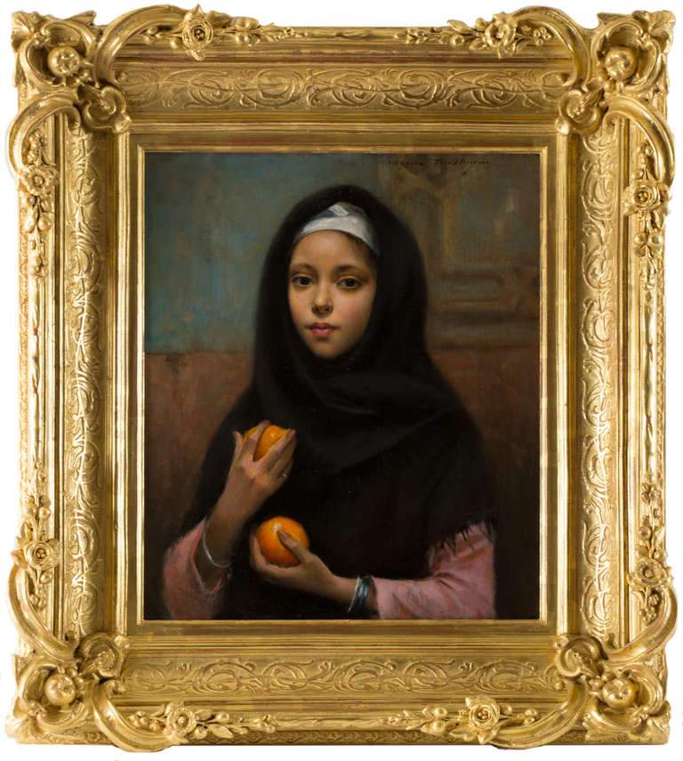 Maxime Dastugue Portrait Painting - Fille avec des mandarines
