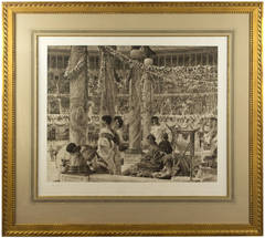 A signed lithograph of Caracalla and Geta by Lawrence Alma Tadema