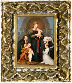 A large KPM porcelain plaque of Holbein's Darmstadt Altarpiece