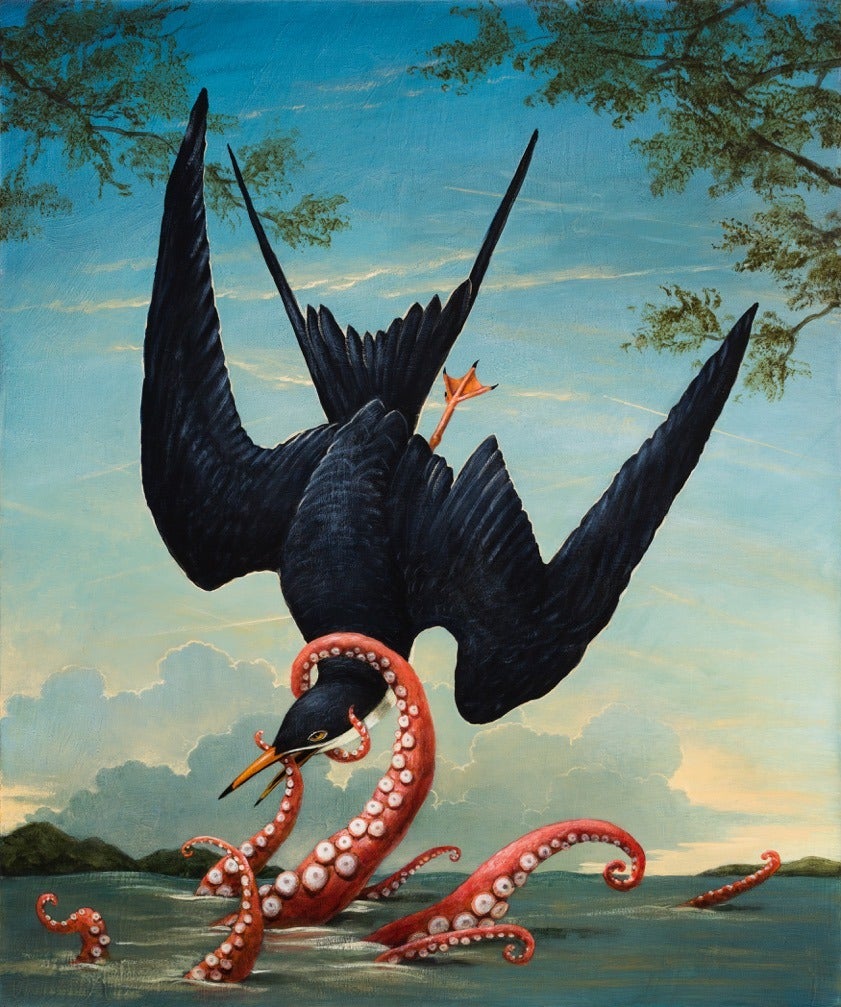 Birds of America: Icarus - Painting by Kevin Sloan