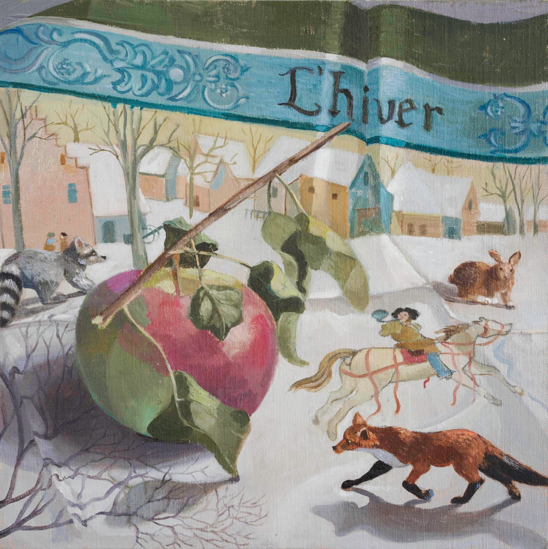L'Hiver Apple - Painting by Barbara Kassel