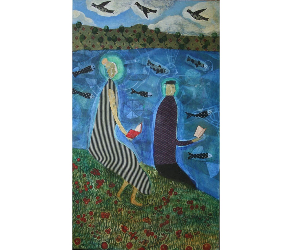 Reading River - lecture River - Mixed Media Art de Donald Saaf