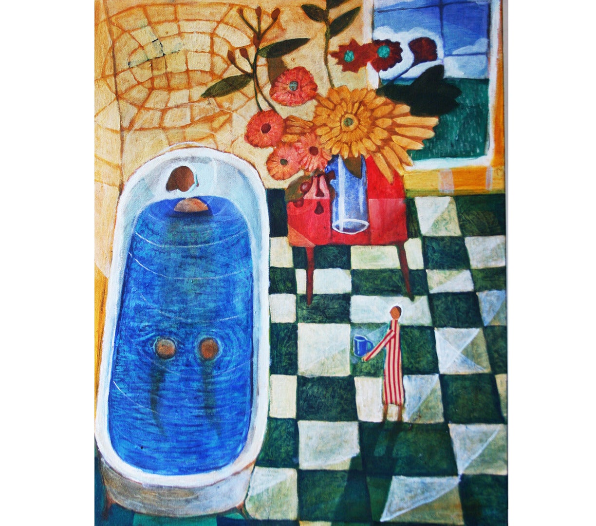 The Bath - Mixed Media Art by Donald Saaf