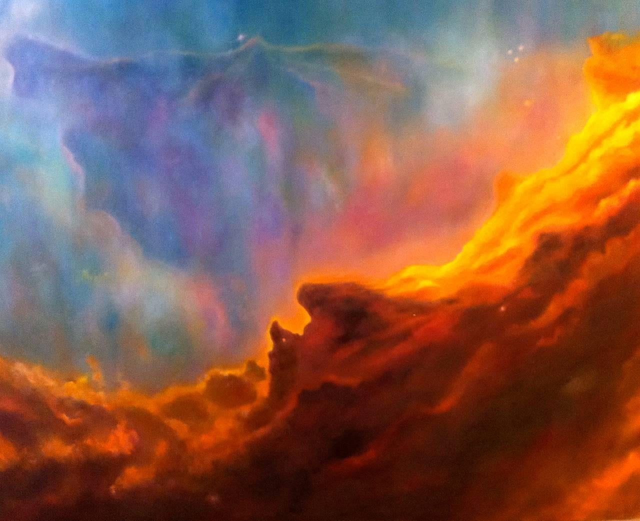 Arica Hilton Abstract Painting - Swan Nebula