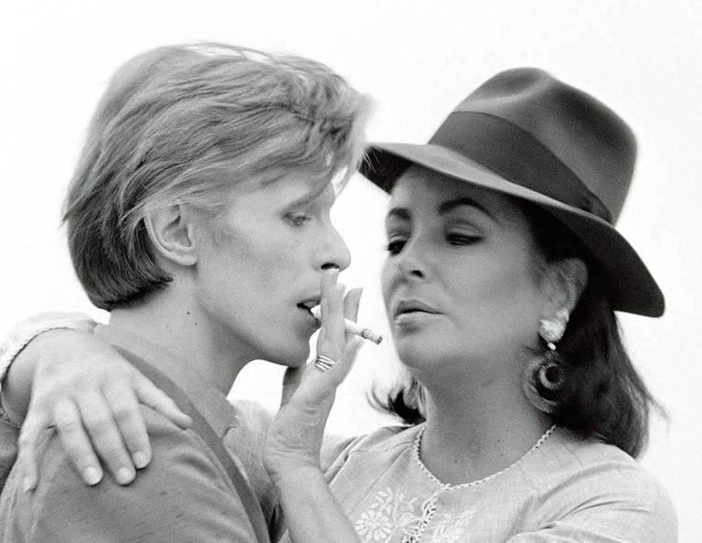 David Bowie & Elizabeth Taylor - Photograph by Terry O'Neill