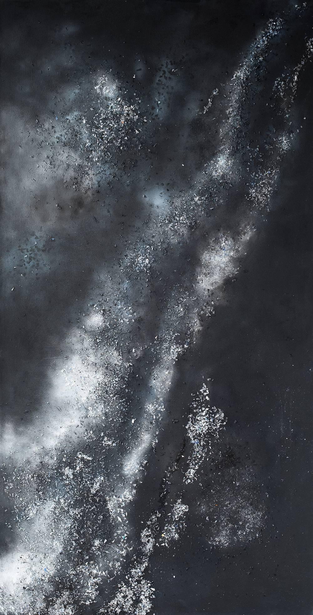 Abstract Painting di Arica Hilton - Scorro come l'acqua (Silver)