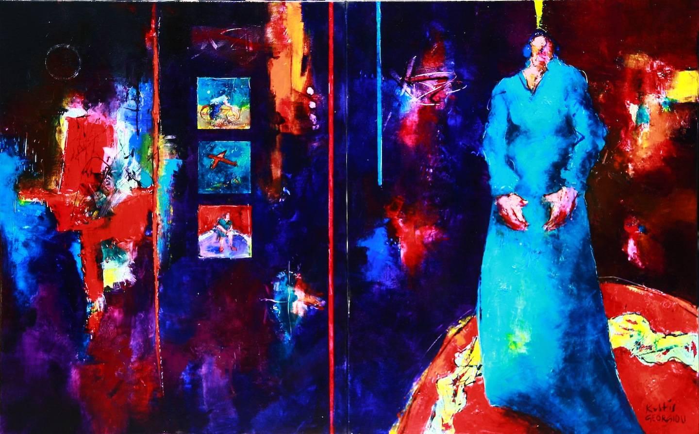 Oil on Canvas (diptych)
100 x 160 cm

Born in Thessaloniki, Greece, Kostis Georgiou studied stage scenery in Florence (1981-1982), painting and sculpture in the School of Fine Arts, Athens (1982-1986) with Dimitris Mitaras and Dimosthenis