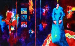 Optimus Z by Kostis Georgiou - figurative oil painting - abstract -  diptych