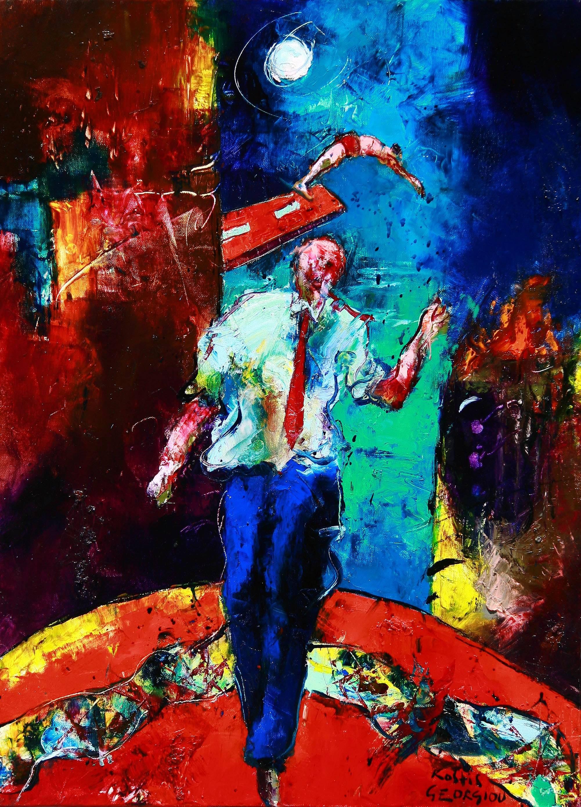 Figurative Painting de Kostis Georgiou - Salta Omega -  Pintura al óleo abstracta - figurativa