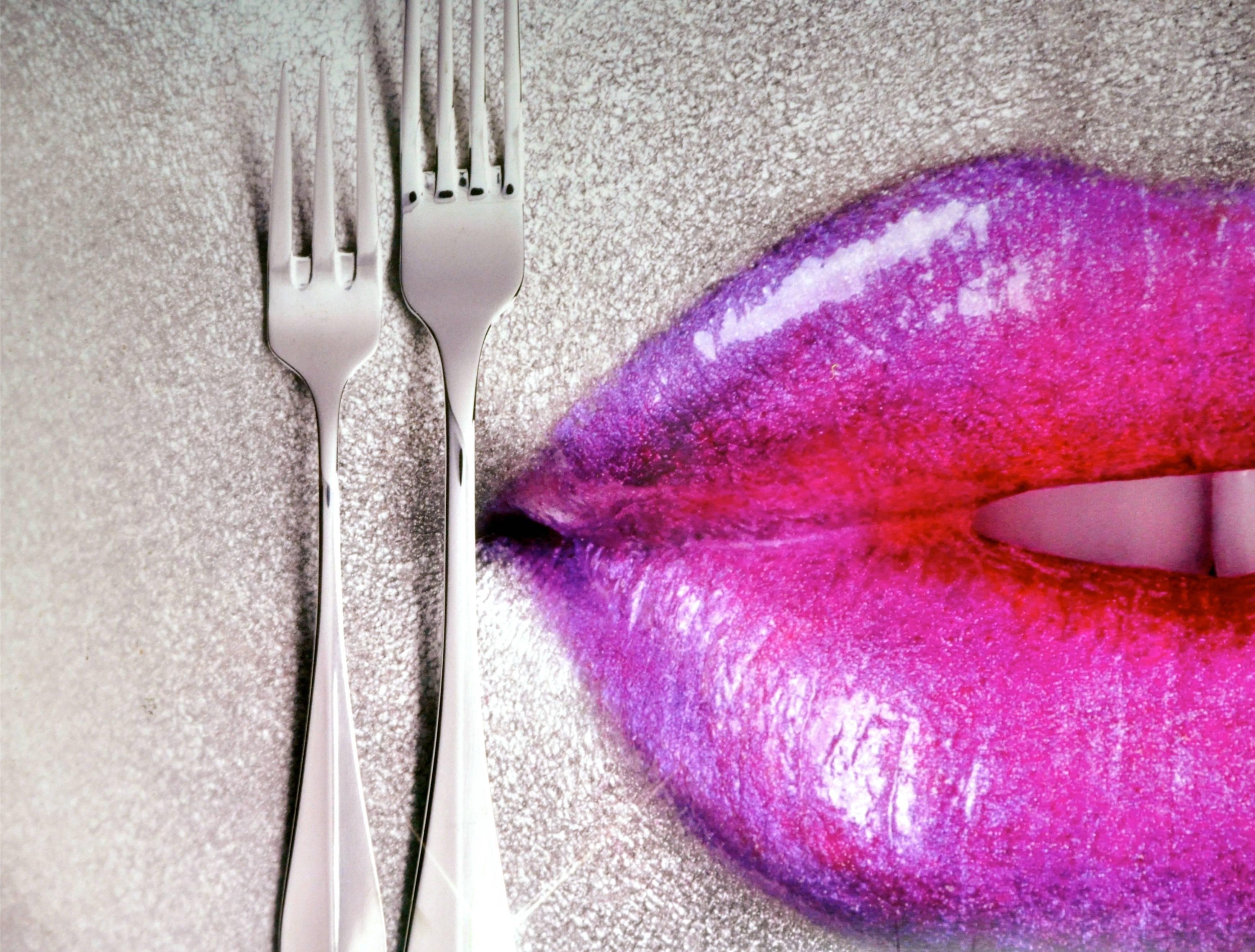 Susan Aurinko Color Photograph - Juicy - Pink Lips - Pop Art