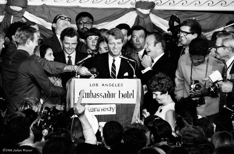 Julian Wasser - Robert F. Kennedy, Ambassador Hotel, 1968, Photograph
