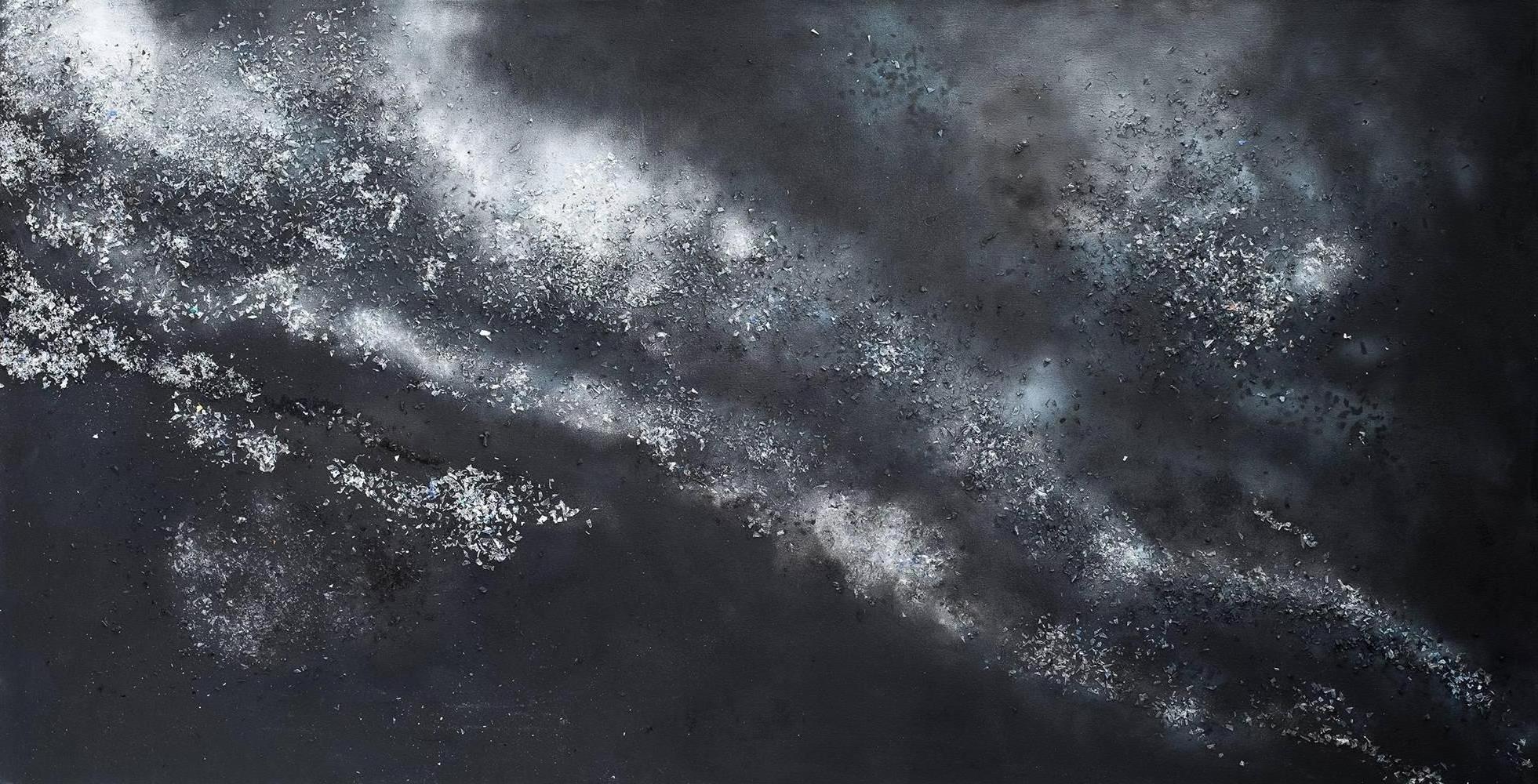 Flow Like Water (Silber) – Painting von Arica Hilton