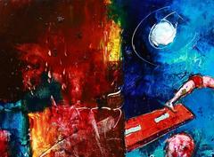 Salta Omega - Pintura al óleo abstracta - figurativa