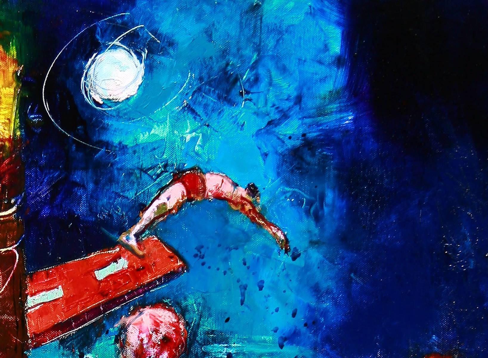 Salta Omega -  Pintura al óleo abstracta - figurativa - Painting Contemporáneo de Kostis Georgiou
