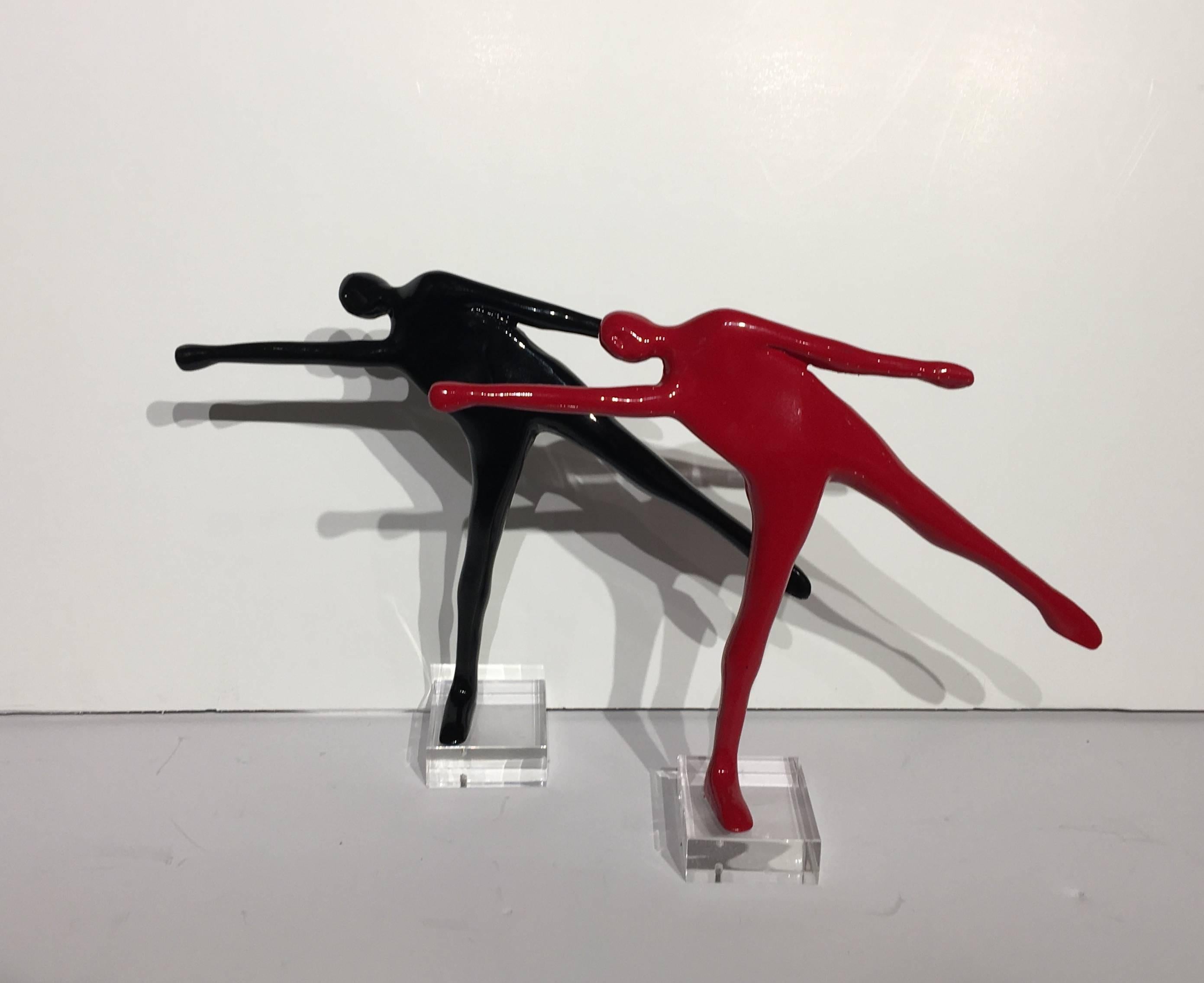 Mouvement - Sculpture figurative en bronze - yoga - Décorative - Prix pour la paire