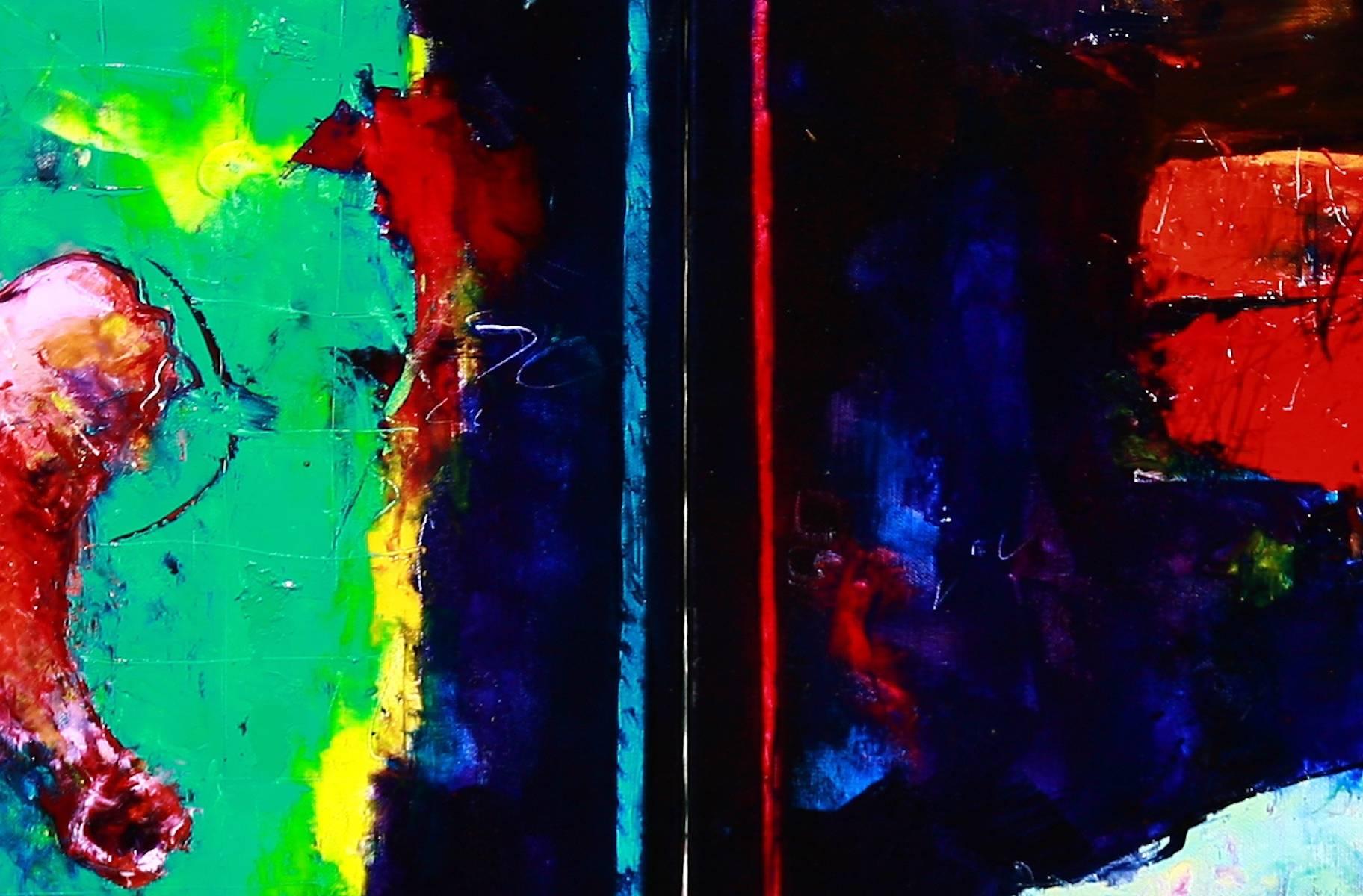 Ecce Homo by Kostis Georgiou - Diptych - Abstract oil paintings For Sale 2