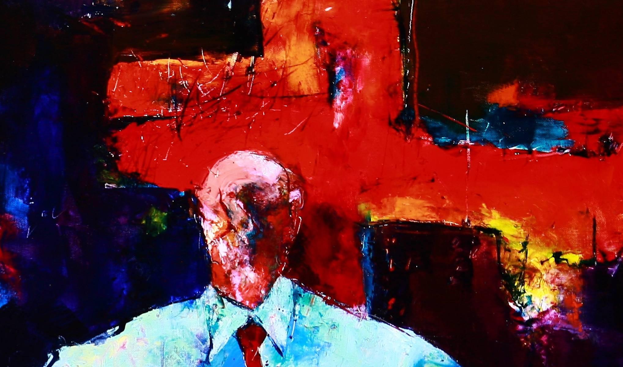 Ecce Homo di Kostis Georgiou - Dittico - Quadri astratti ad olio in vendita 3