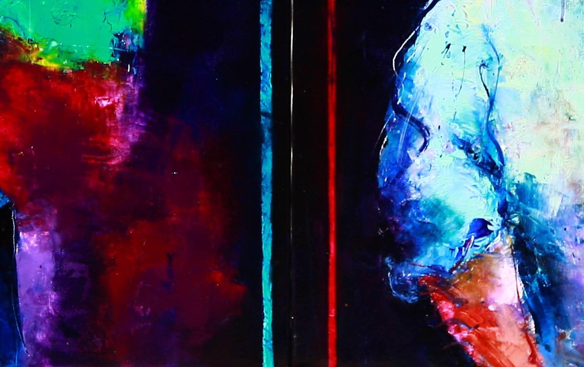 Ecce Homo by Kostis Georgiou - Diptych - Abstract oil paintings For Sale 5