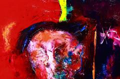 Persona B' - Pittura ad olio figurativa di un uomo - Astratto