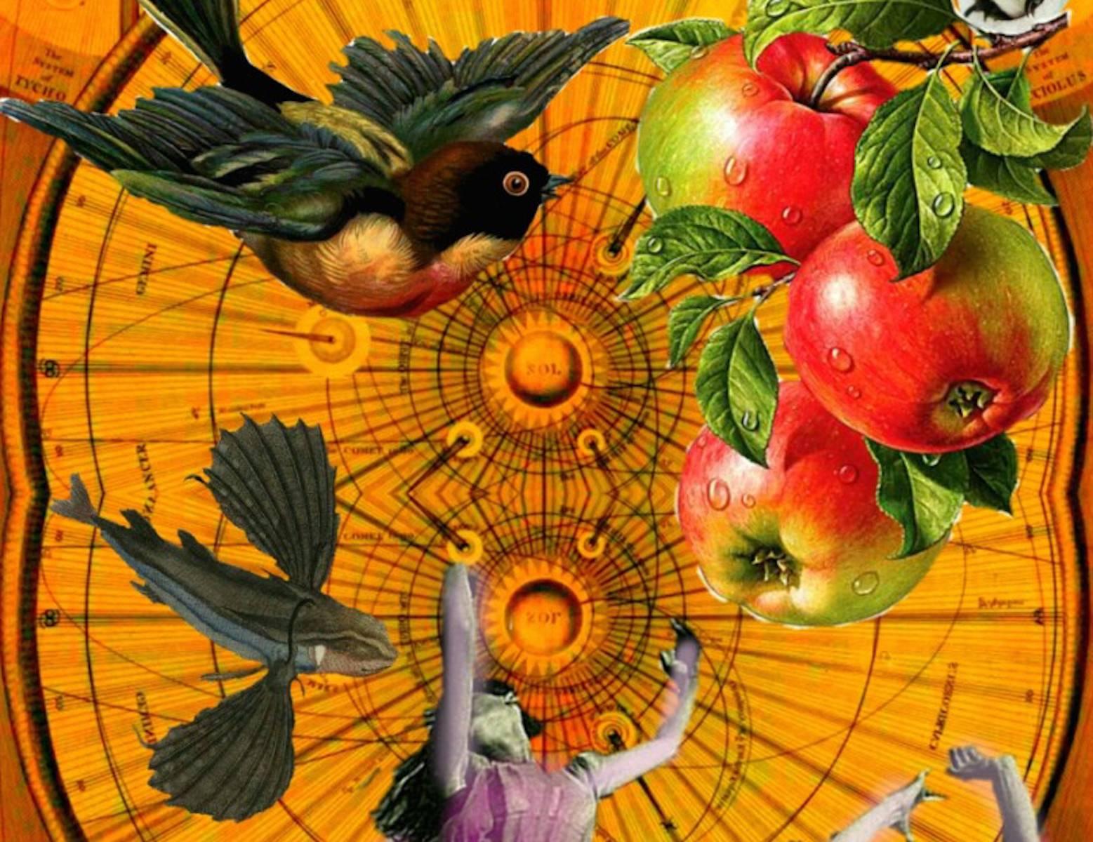 Apples in Fall - Contemporary Mixed Media Art by Robert Fleischman
