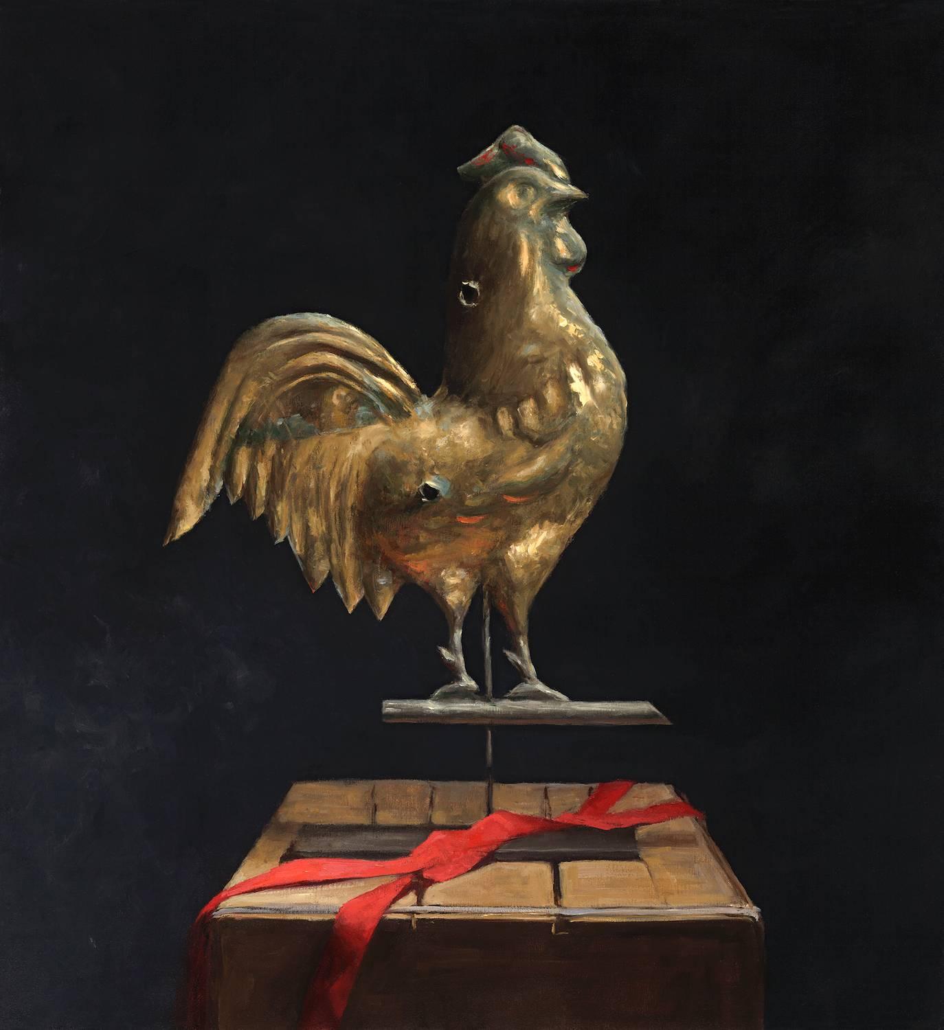 Sarah Lamb Still-Life Painting - Small Antique Rooster Weathervane