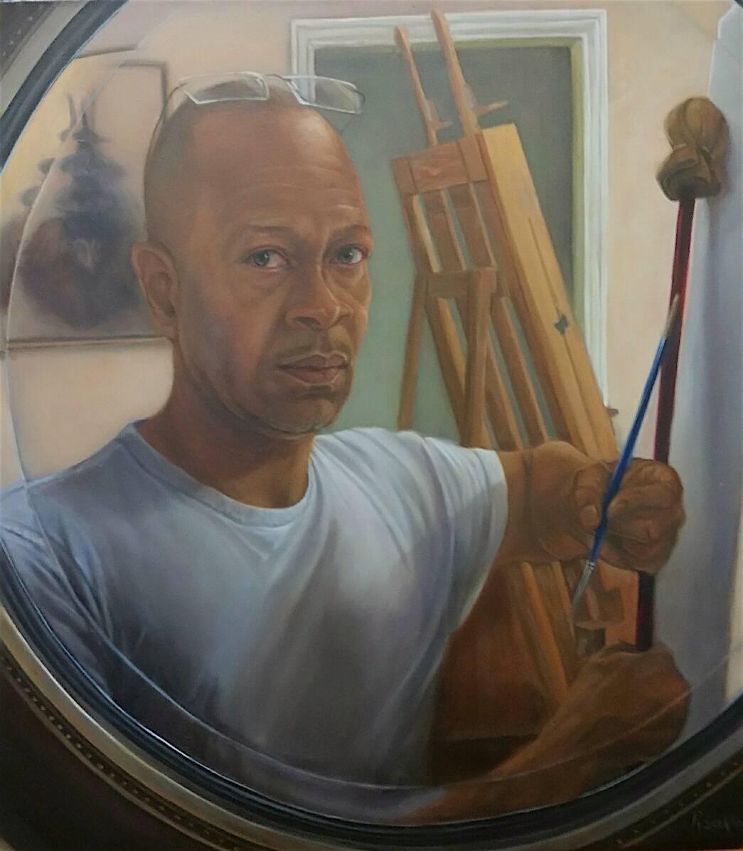 Roger Beckles Portrait Painting - Mirror Imaged