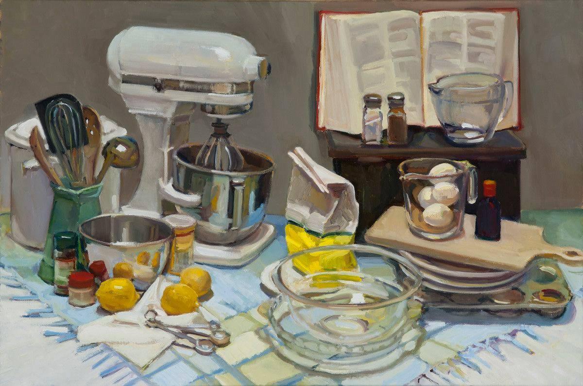 Maryann Lucas Still-Life Painting - Kitchen Basics