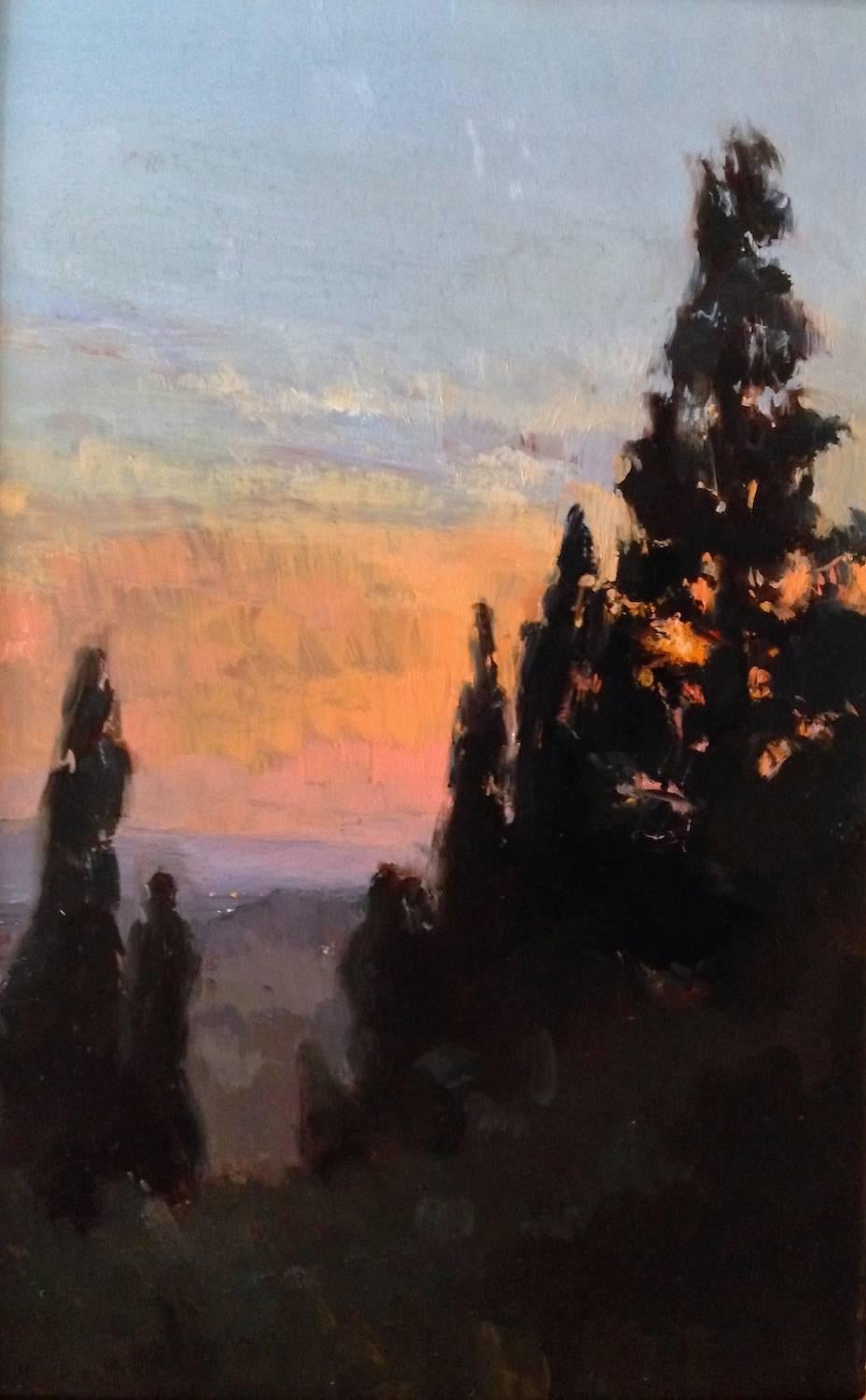 Melissa Franklin Sanchez Landscape Painting - Fiesole Sunset
