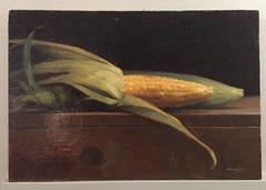 "Fresh Ears" contemporary academic realist oil painting, farmers corn harvest