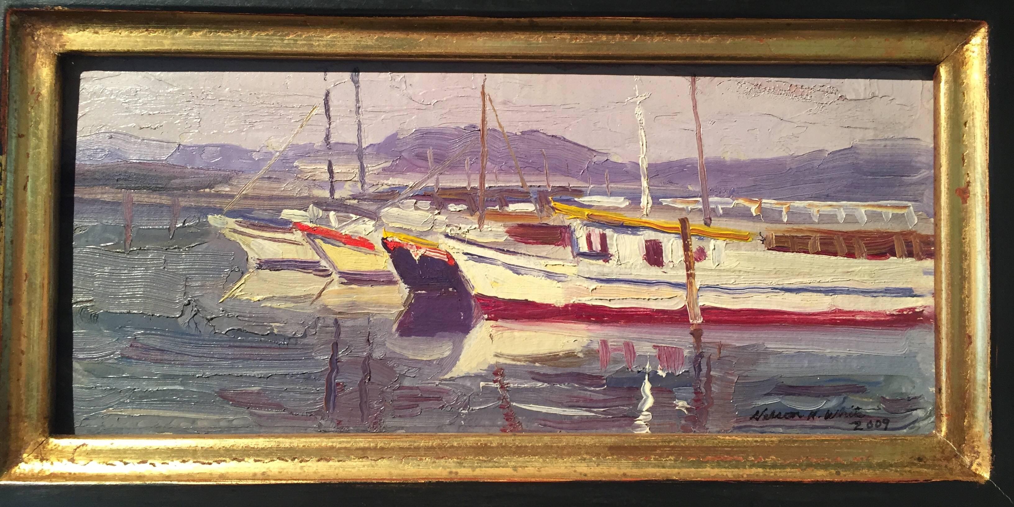 Fishermans Wharf, San Francisco - Painting by Nelson H. White