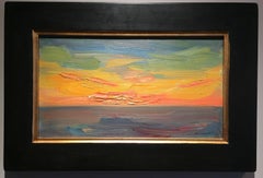 Used "Sunset, Waterford" oil painting by american impressionist, colorful abstraction