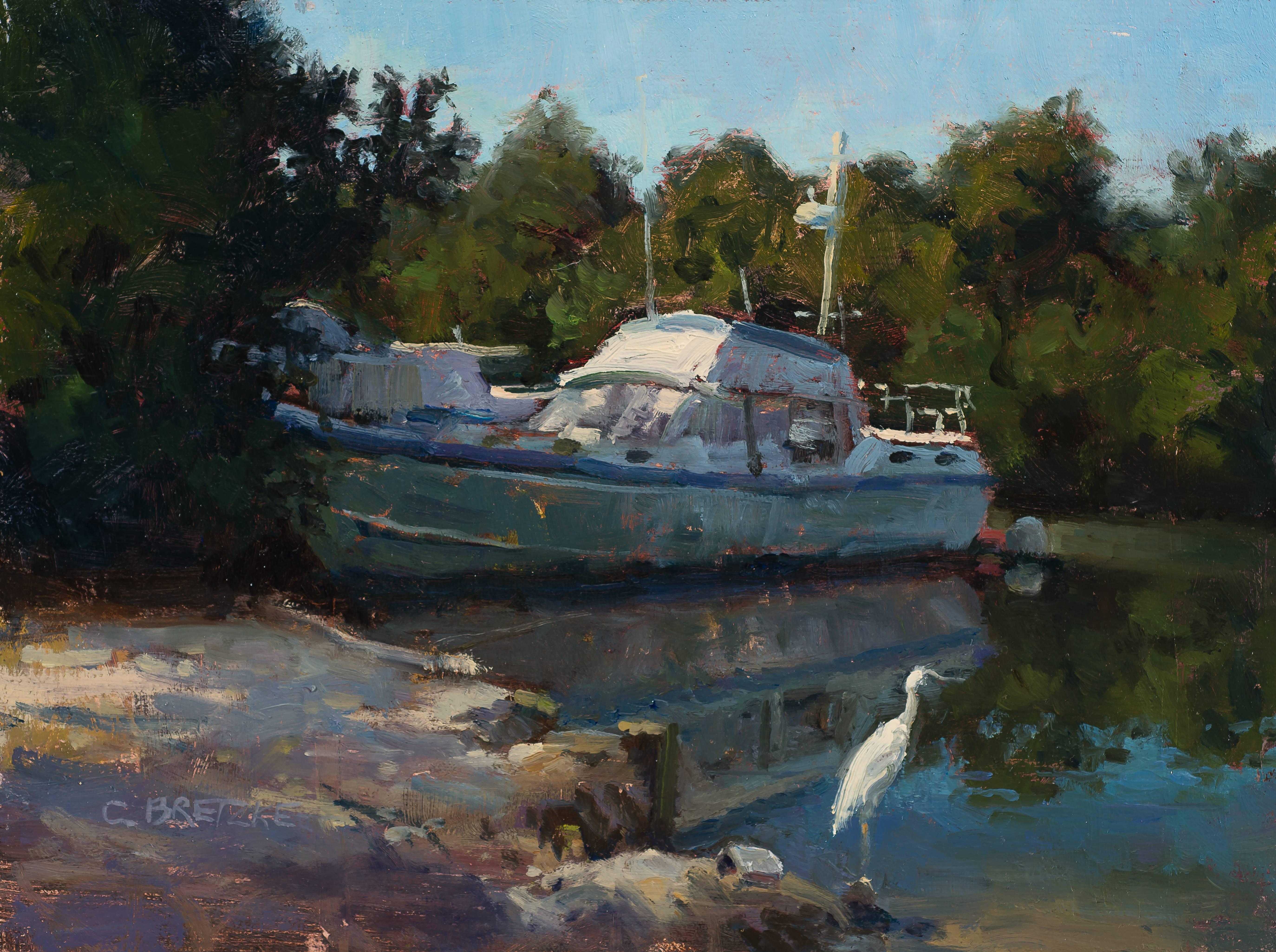 Carl Bretzke Landscape Painting - Bayside Heron