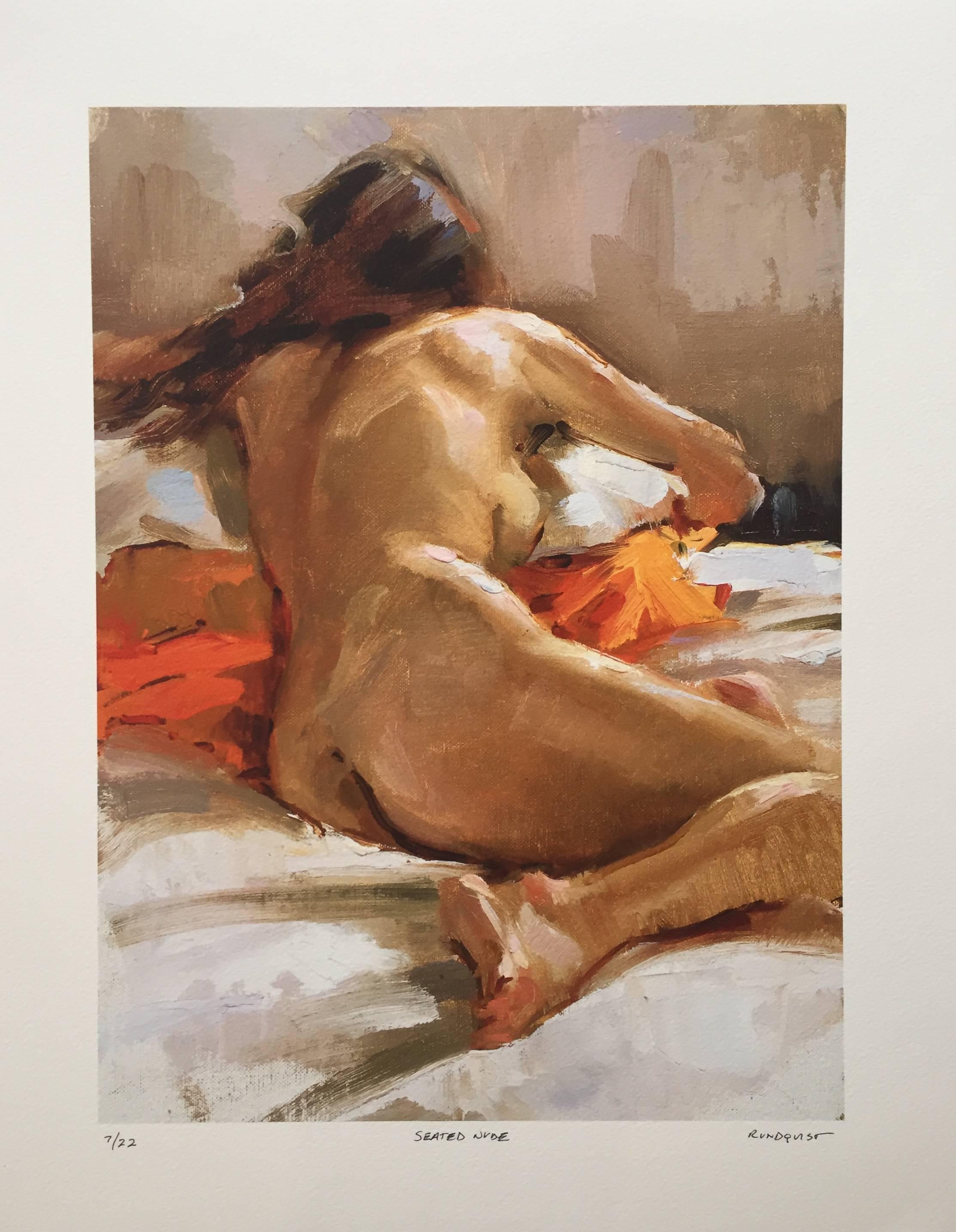 Beth Rundquist Nude Print - Seated Nude