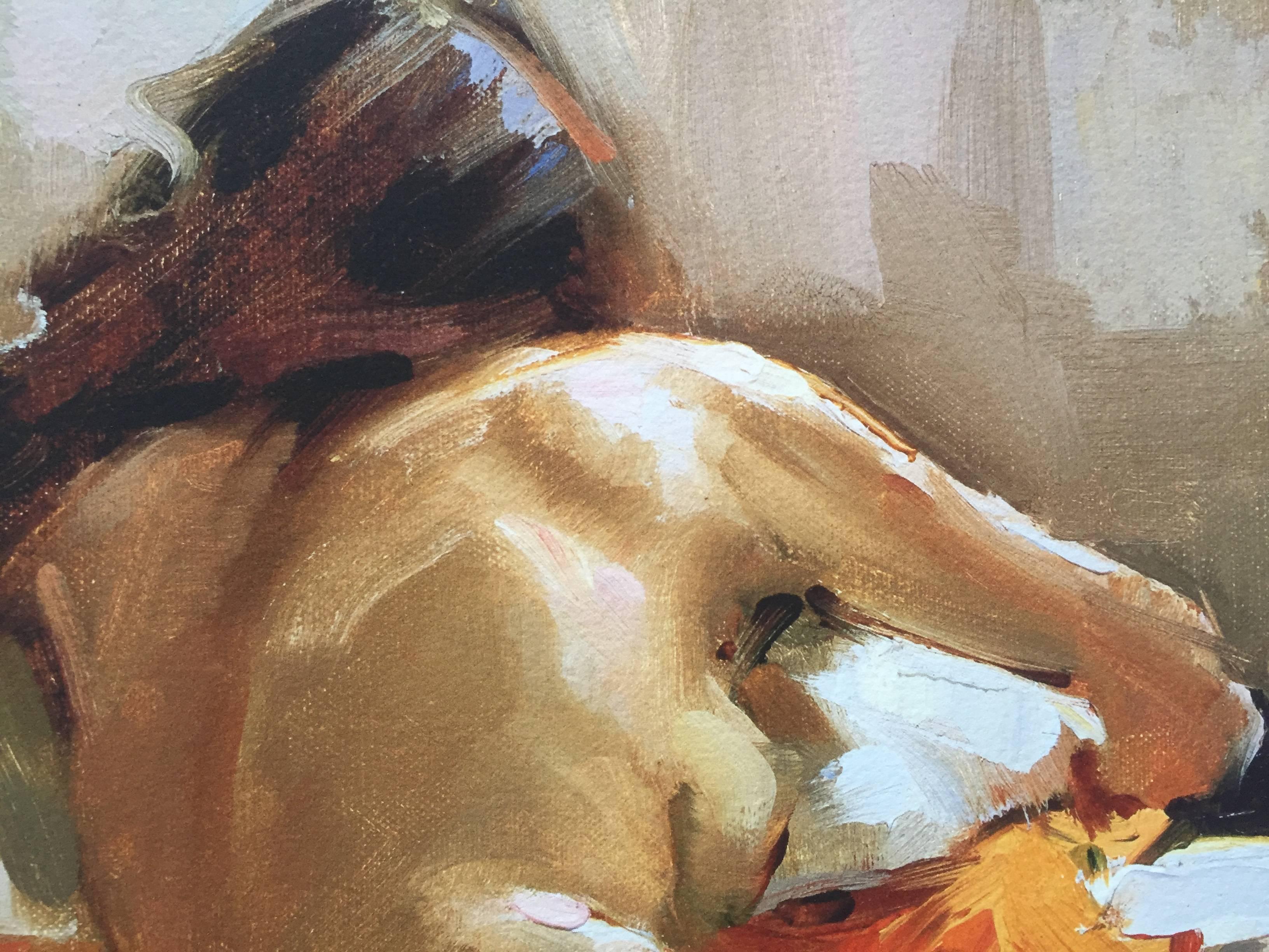 Seated Nude - Print by Beth Rundquist