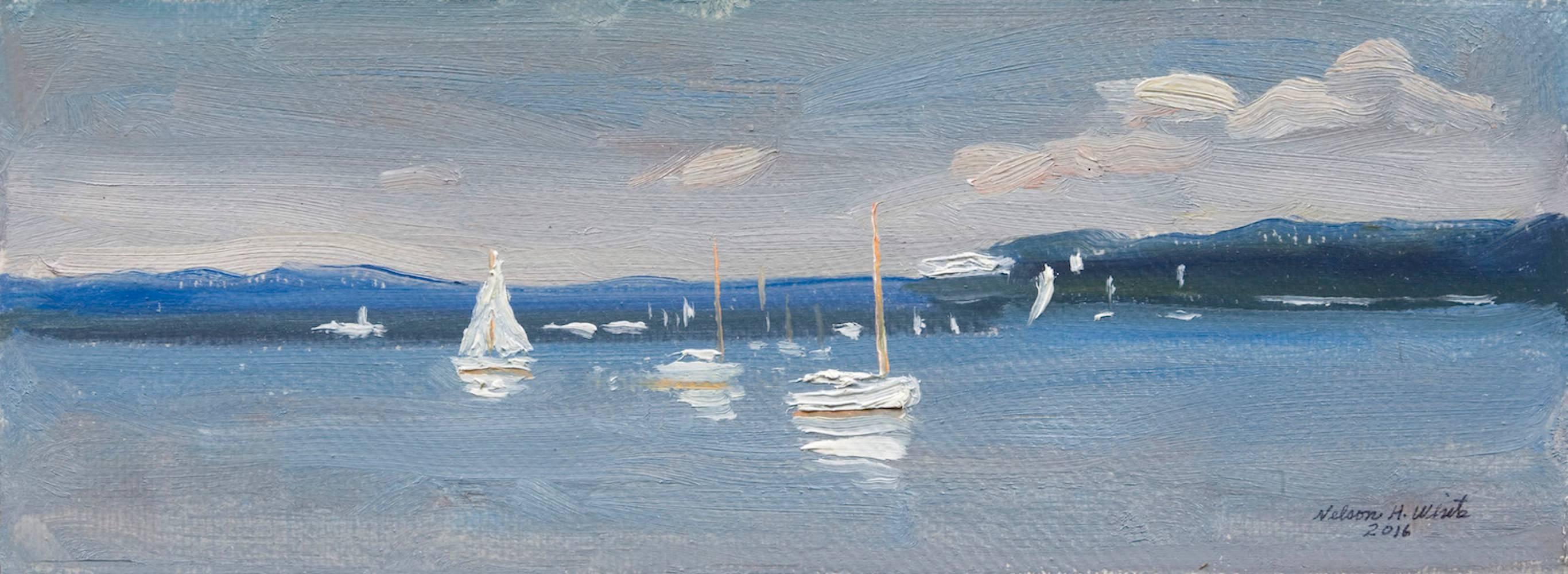 Nelson H. White Landscape Painting - Dering Harbor