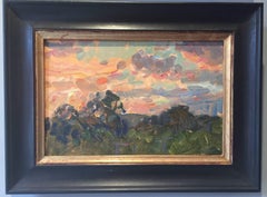 "Sunset Sketch" 2016 small oil painting study for larger composition, in Italy