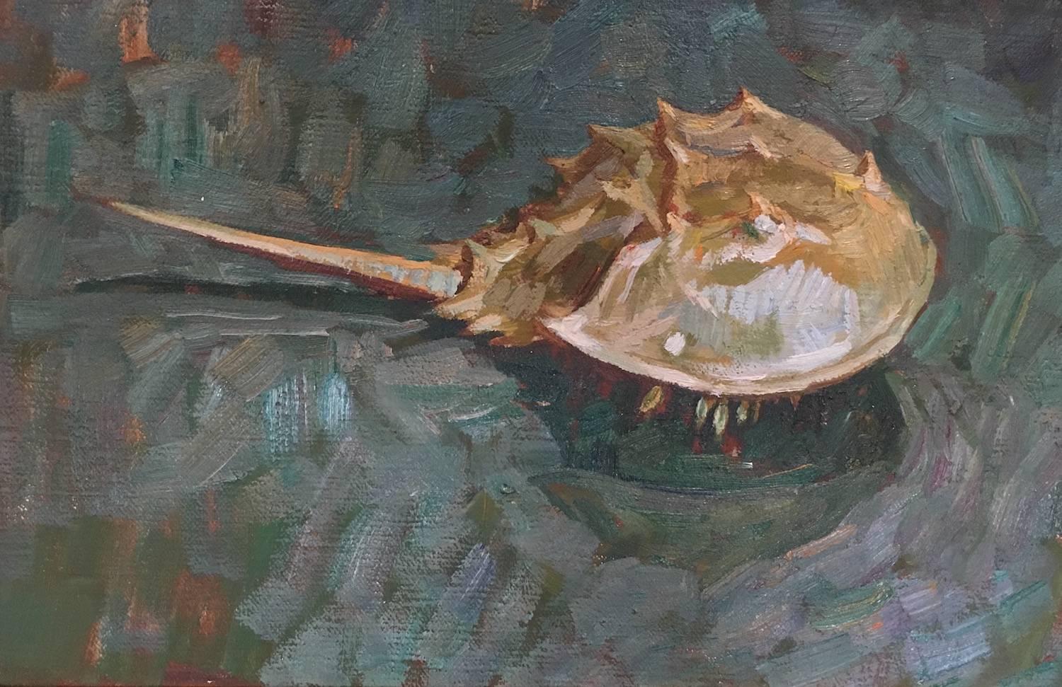Ben Fenske Animal Painting - Horseshoe Crab, Green