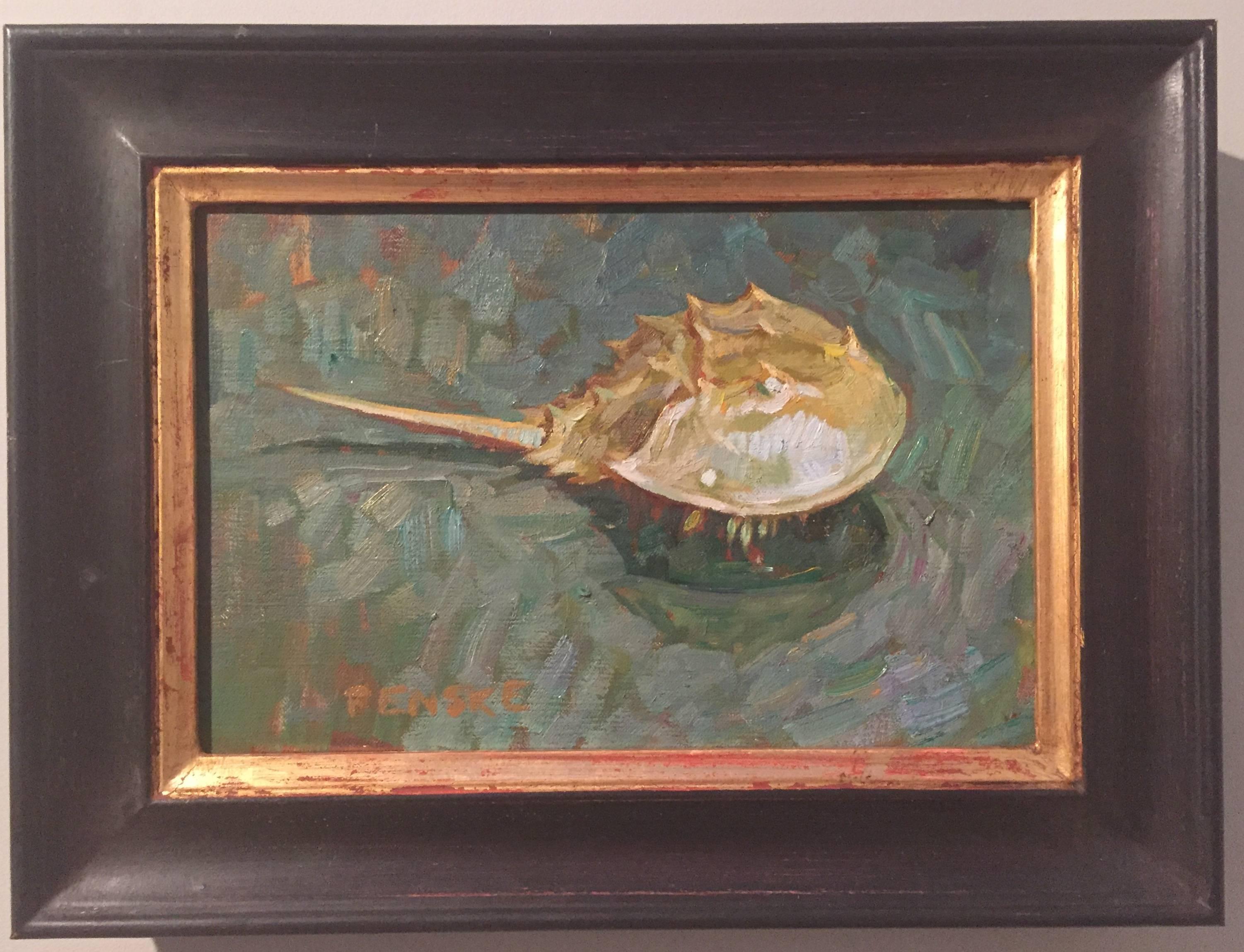Horseshoe Crab, Green - Painting by Ben Fenske
